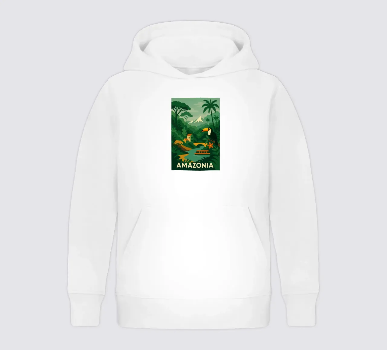 Amazzonia - Meraviglia verde e selvaggia felpa bambino con cappuccio da JETLAG | affiches voyage