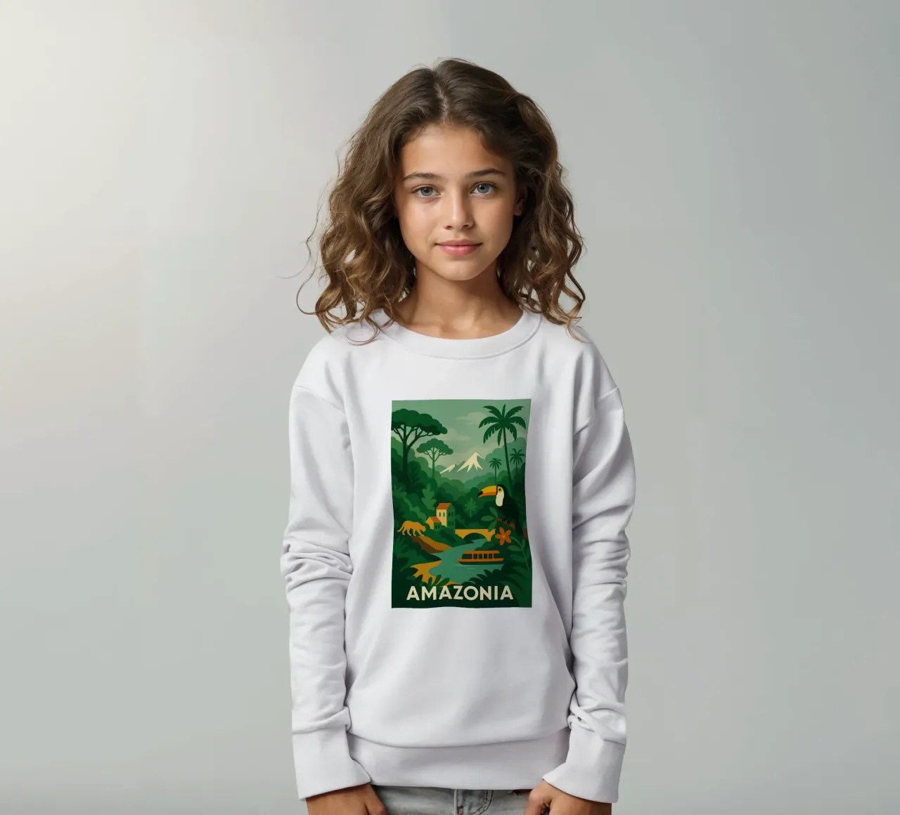 Amazzonia - Meraviglia verde e selvaggia felpa bambino da JETLAG | affiches voyage