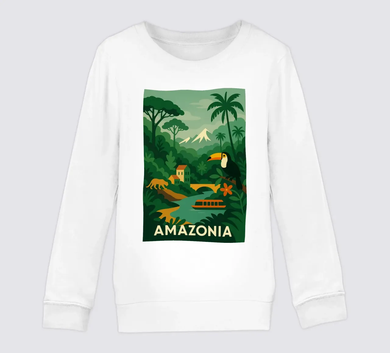 Amazzonia - Meraviglia verde e selvaggia felpa bambino da JETLAG | affiches voyage