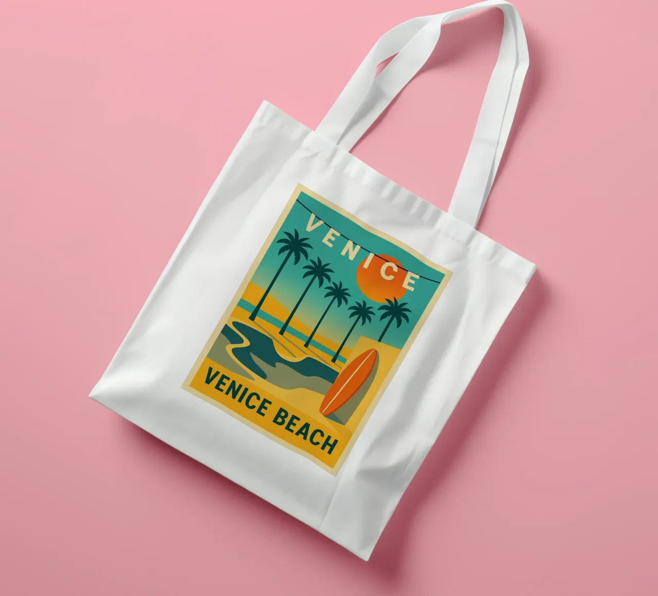 Venice Beach - L.A.'s graphic Sunset tote bag by JETLAG | affiches voyage