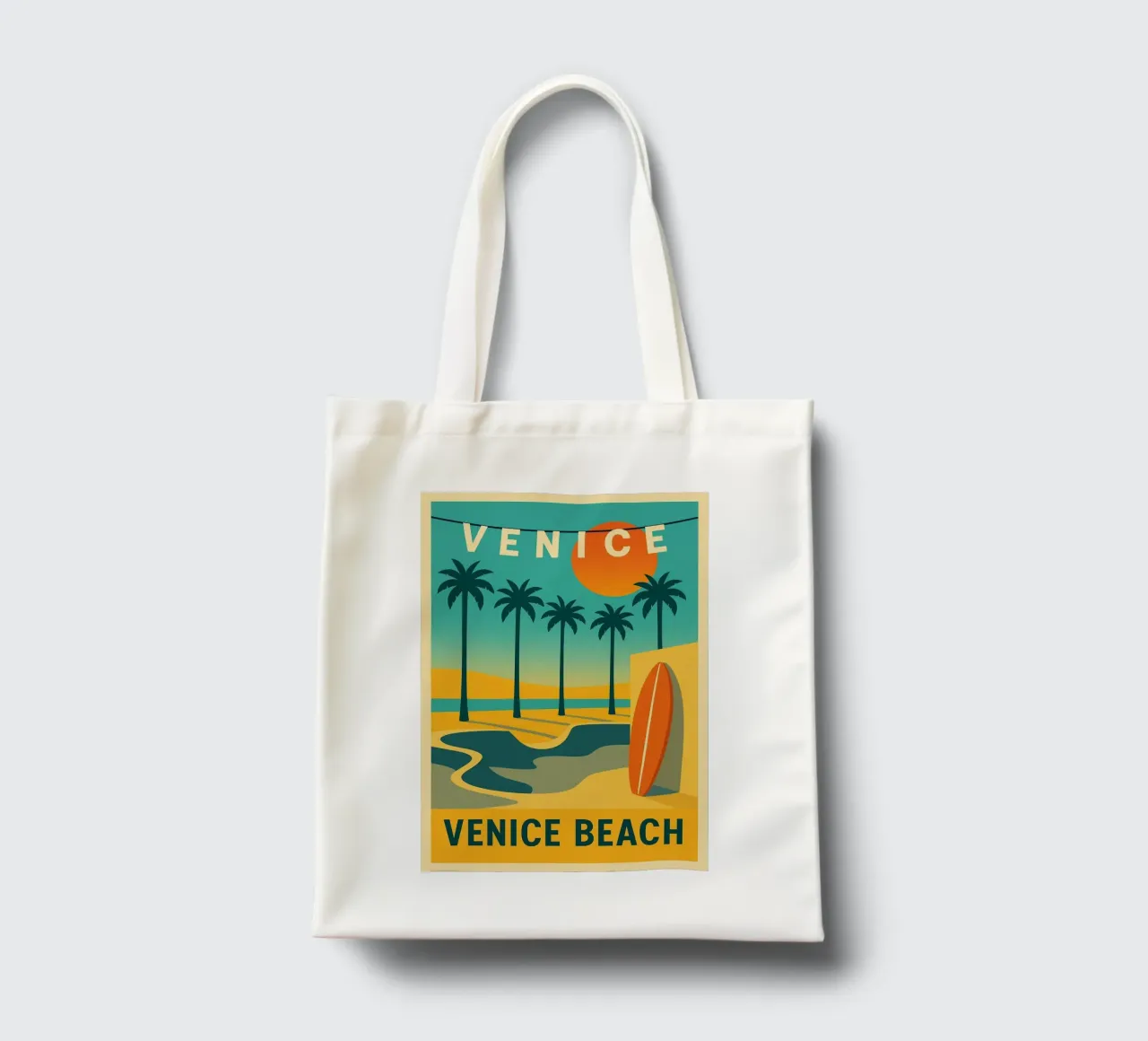 Venice Beach - L.A.'s graphic Sunset tote bag by JETLAG | affiches voyage