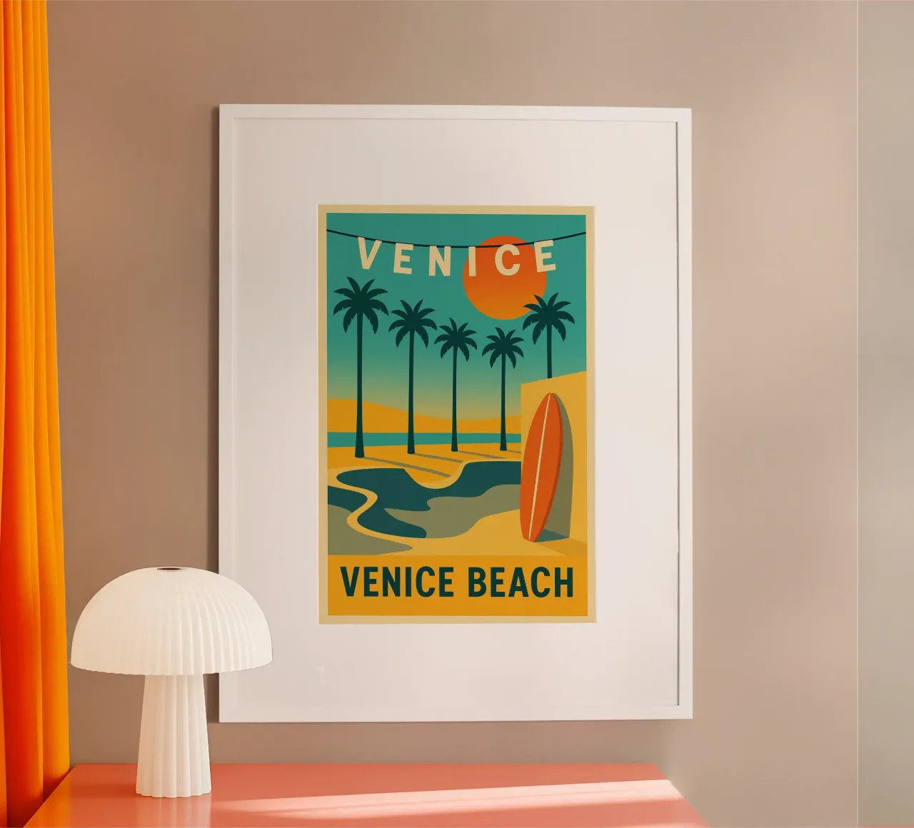 Venice Beach - L.A.'s graphic Sunset hahnemühle by JETLAG | affiches voyage
