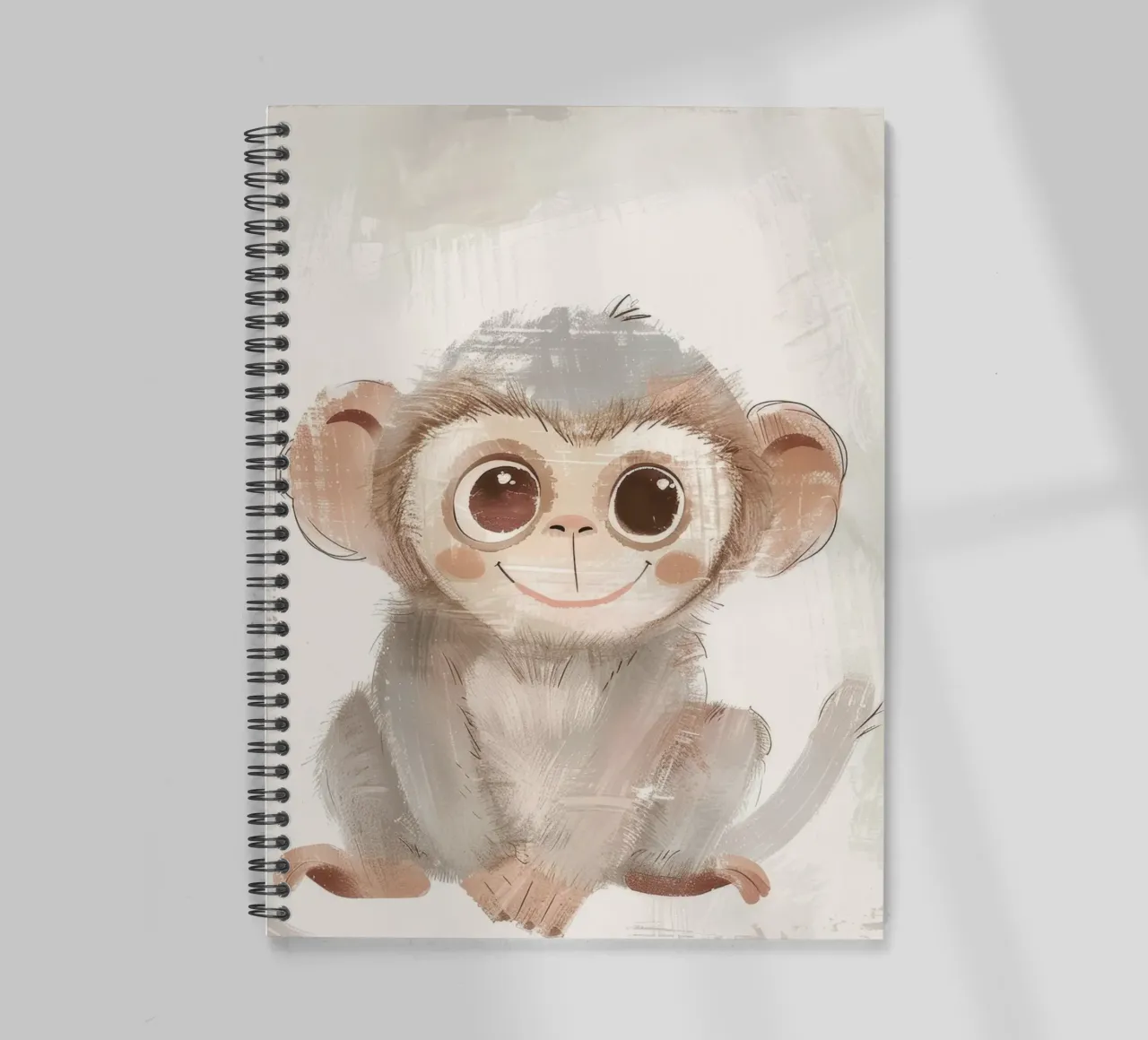 Fröhlicher junger Affe - ein lebensfroher Dschungelgefährte Ringbuch von DesignDoodle