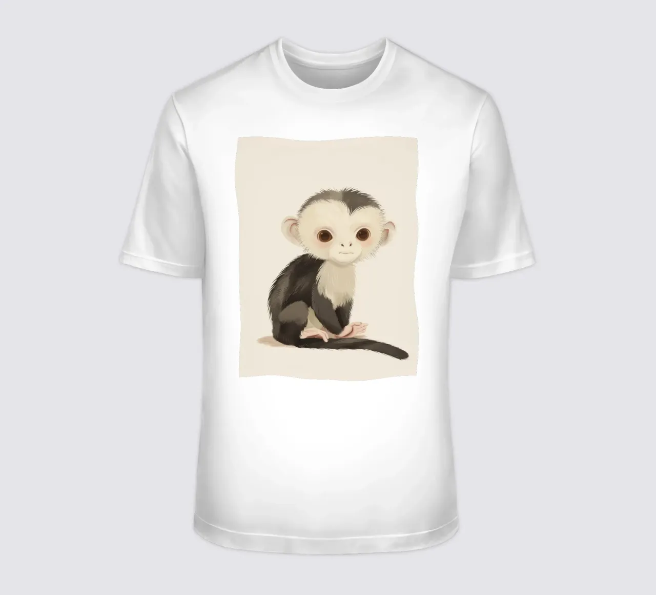 Curious White-faced Monkey - Innocence in the Wild t-shirt by DesignDoodle