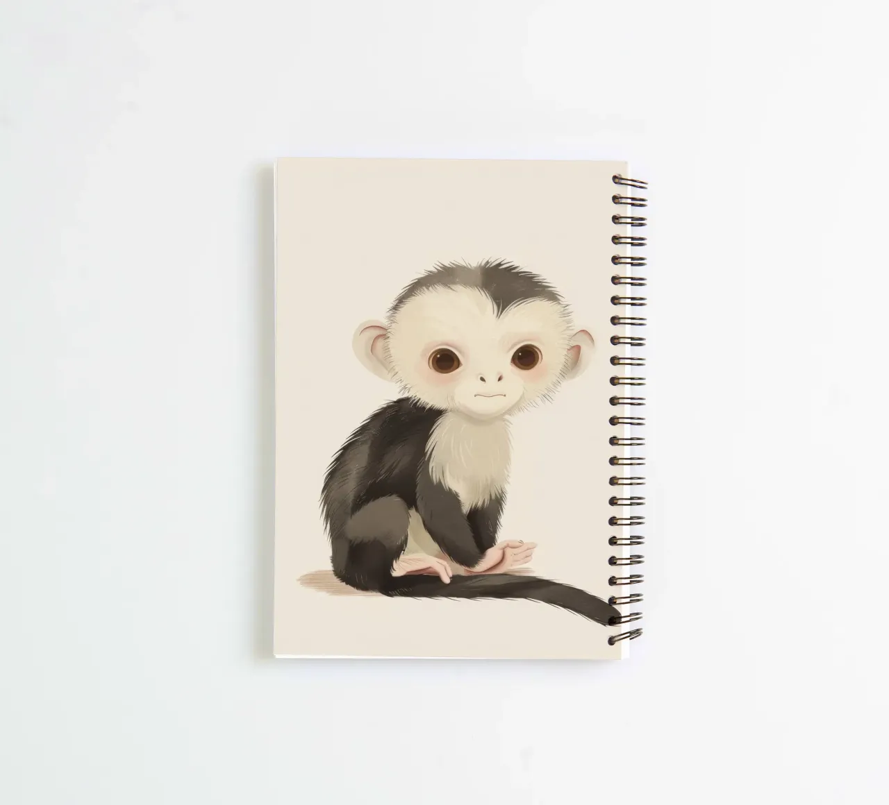 Curious White-faced Monkey - Innocence in the Wild spiral notebook by DesignDoodle