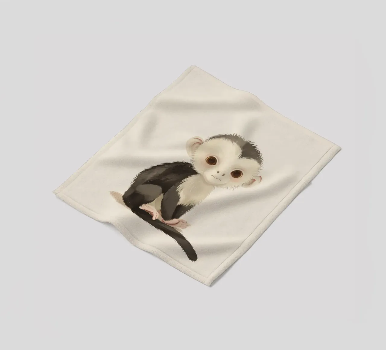 Curious White-faced Monkey - Innocence in the Wild fleece blanket by DesignDoodle