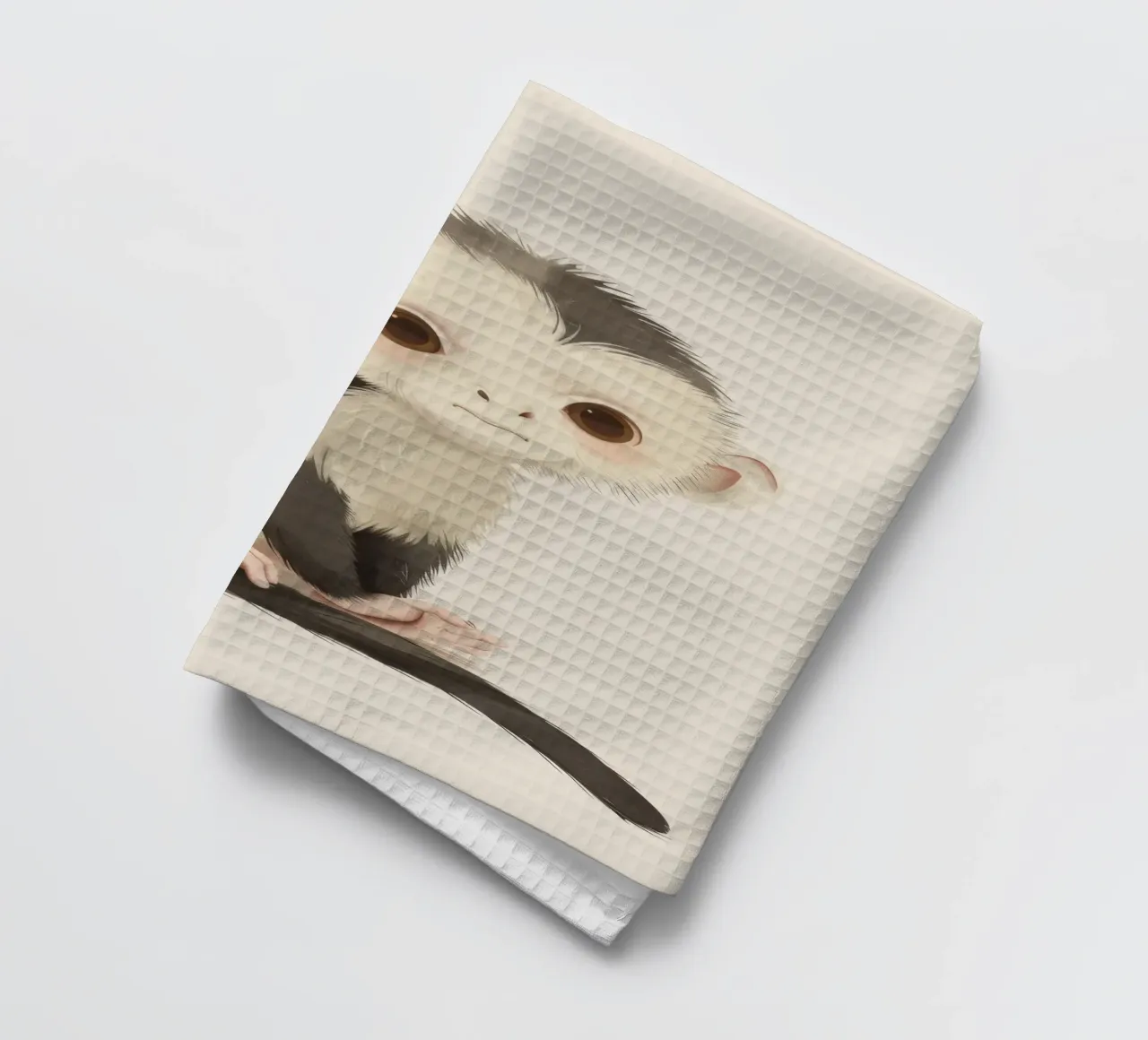 Curieux singe à face blanche - Innocence in the Wild torchon de DesignDoodle