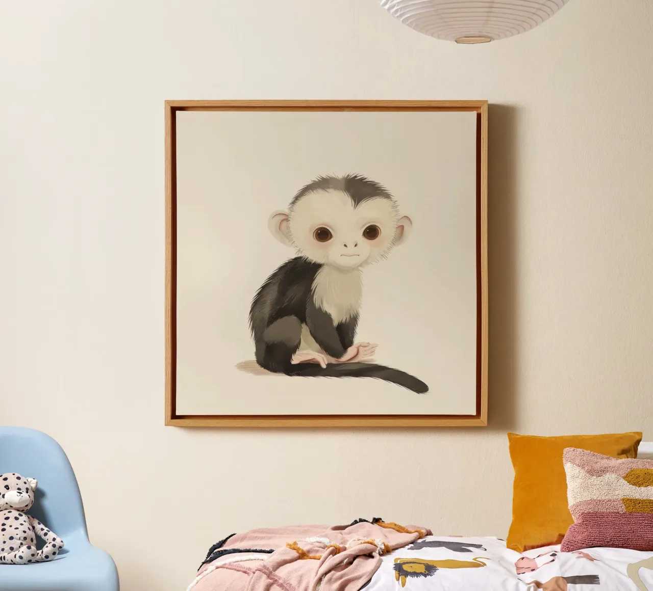 Curious White-faced Monkey - Innocence in the Wild canvas by DesignDoodle