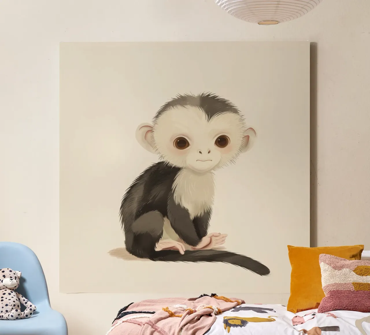 Curious White-faced Monkey - Innocence in the Wild canvas by DesignDoodle