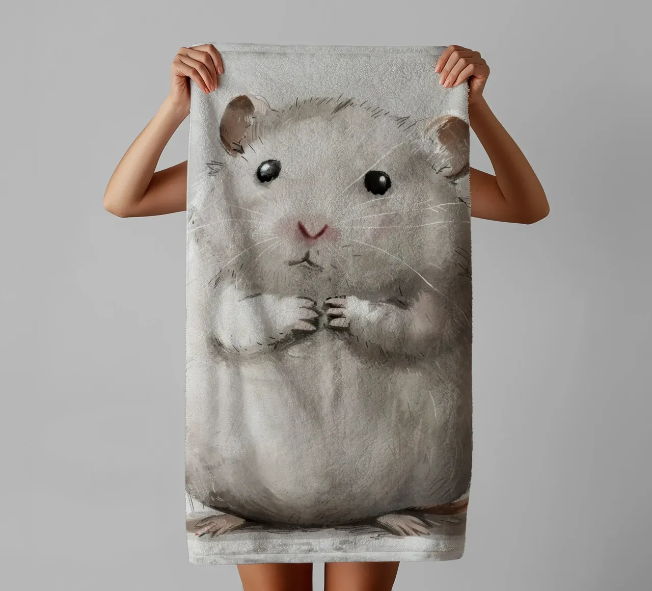Adorable Hamster - A Little Bundle of Fluff towel by DesignDoodle