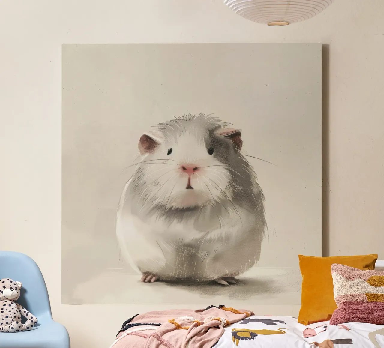 Charming Guinea Pig - Soft and Cuddly Companion canvas by DesignDoodle