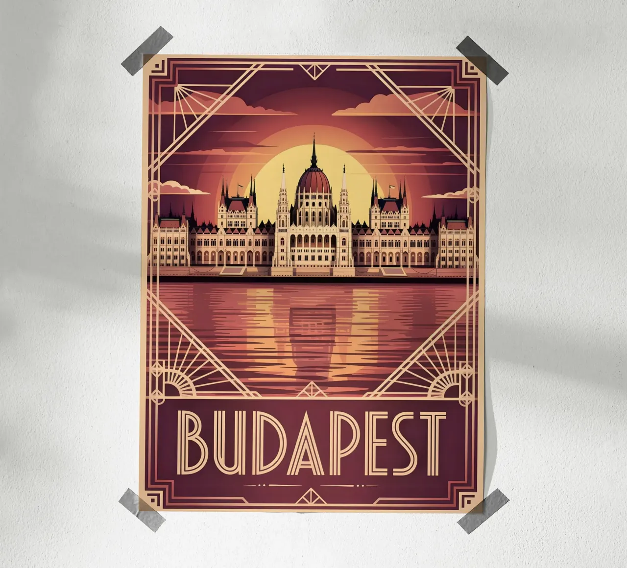 Poster di viaggio vintage di Budapest carta hahnemühle da Vintage Travel Art