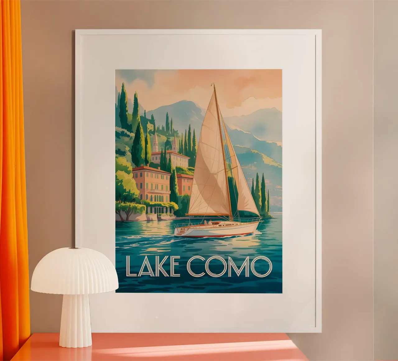 Poster di viaggio del Lago di Como ad acquerello carta hahnemühle da Vintage Travel Art
