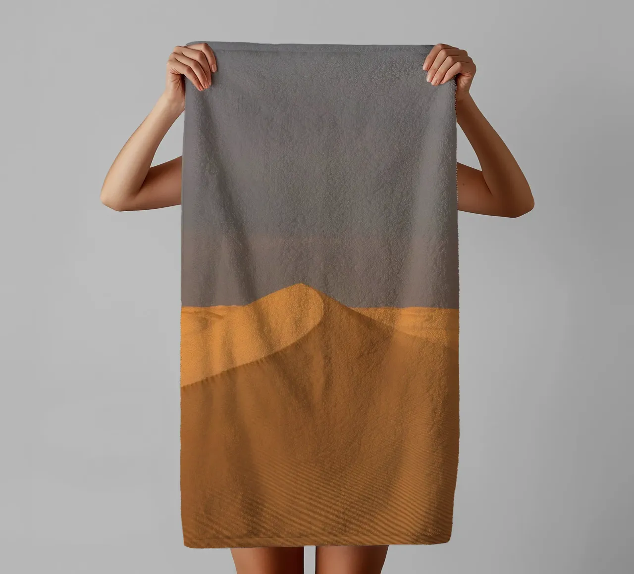 Sand dune in orange sunset asciugamano da bagno da photolovers