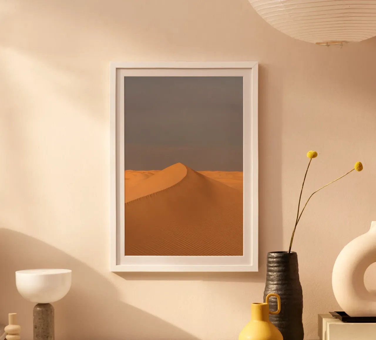 Sand dune in orange sunset carta hahnemühle da photolovers
