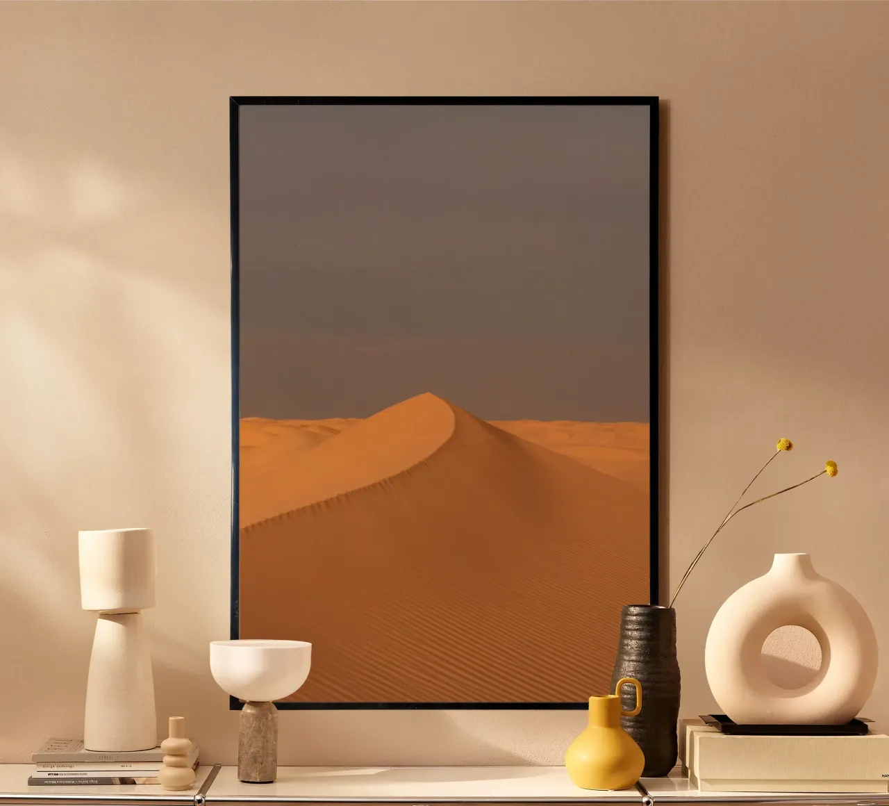 Sand dune in orange sunset carta hahnemühle da photolovers