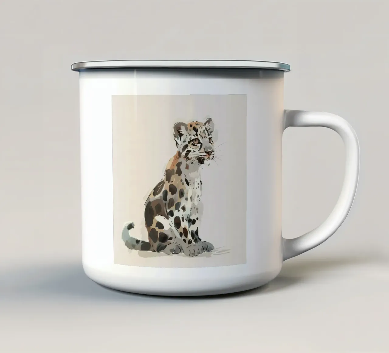 Cucciolo di gattopardo giocoso - La bellezza selvaggia della natura tazza in smalto da DesignDoodle