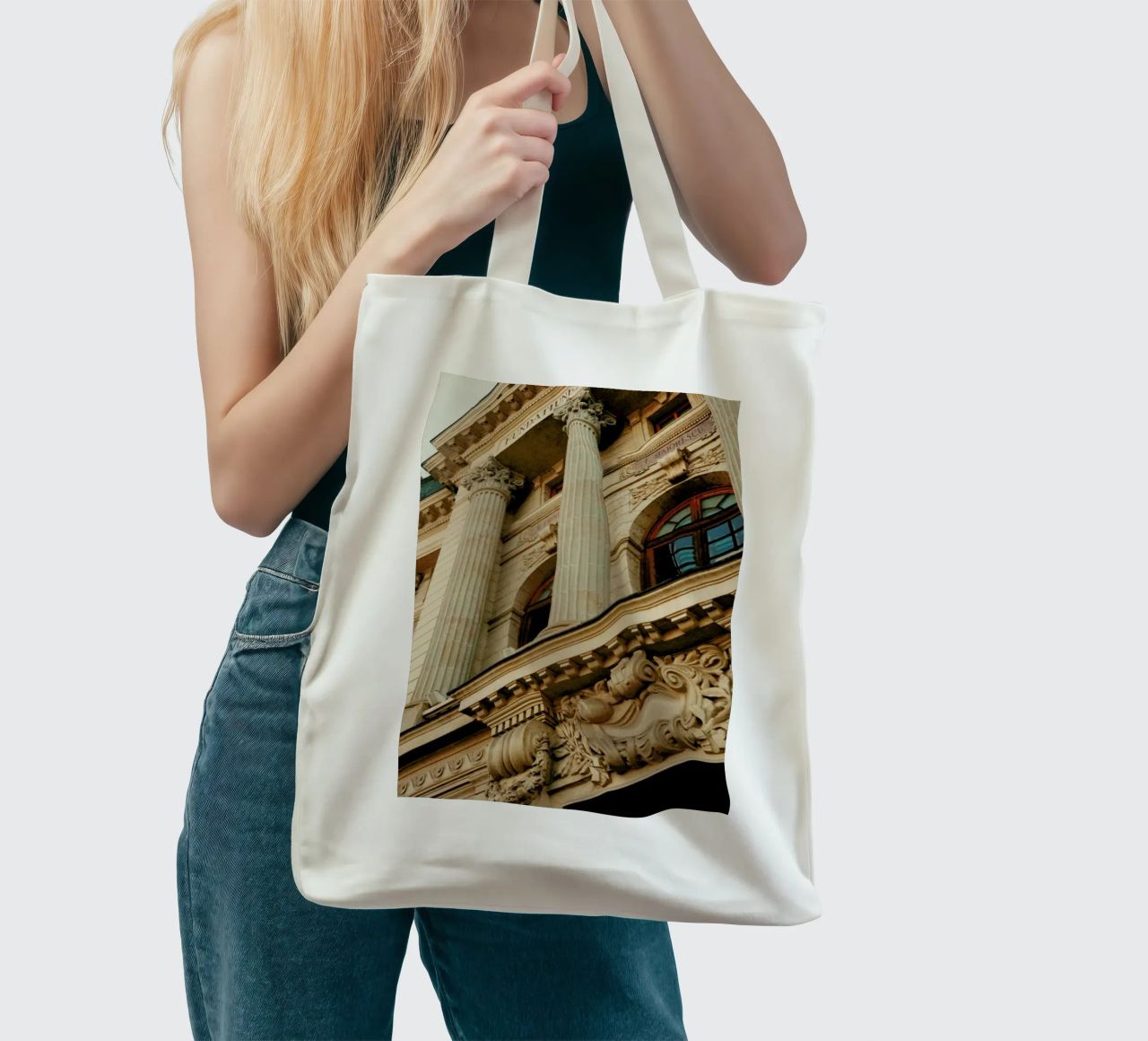 Analog Series Beautiful Columns borsa in juta da Sebastian Hilgetag