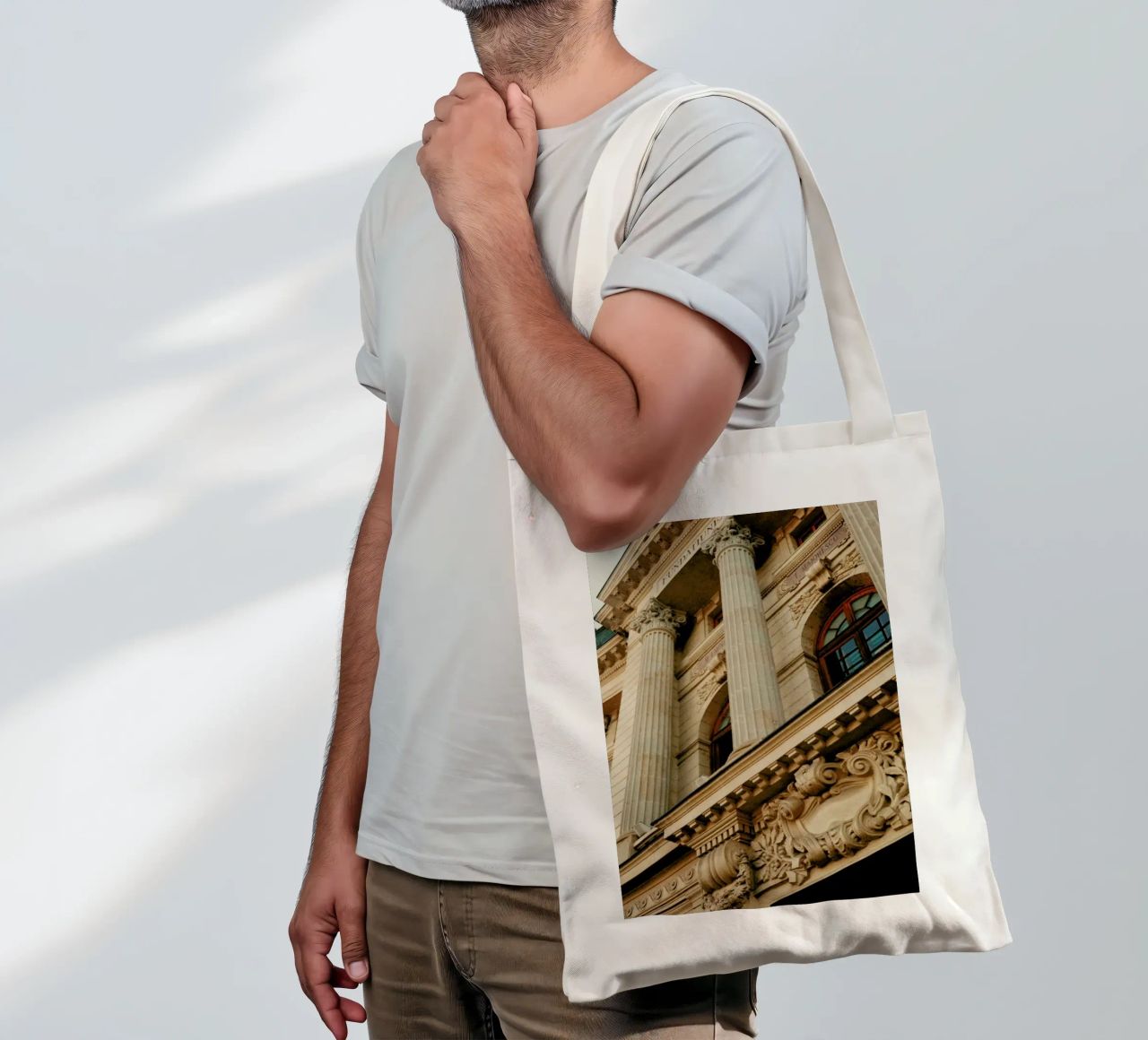 Analog Series Beautiful Columns borsa in juta da Sebastian Hilgetag