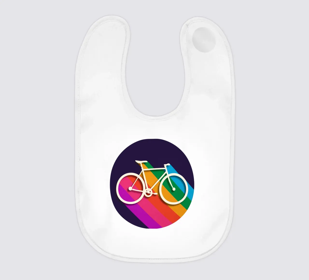Bici retrò e strisce arcobaleno - Poster minimalista in grassetto bavaglino da showmemars