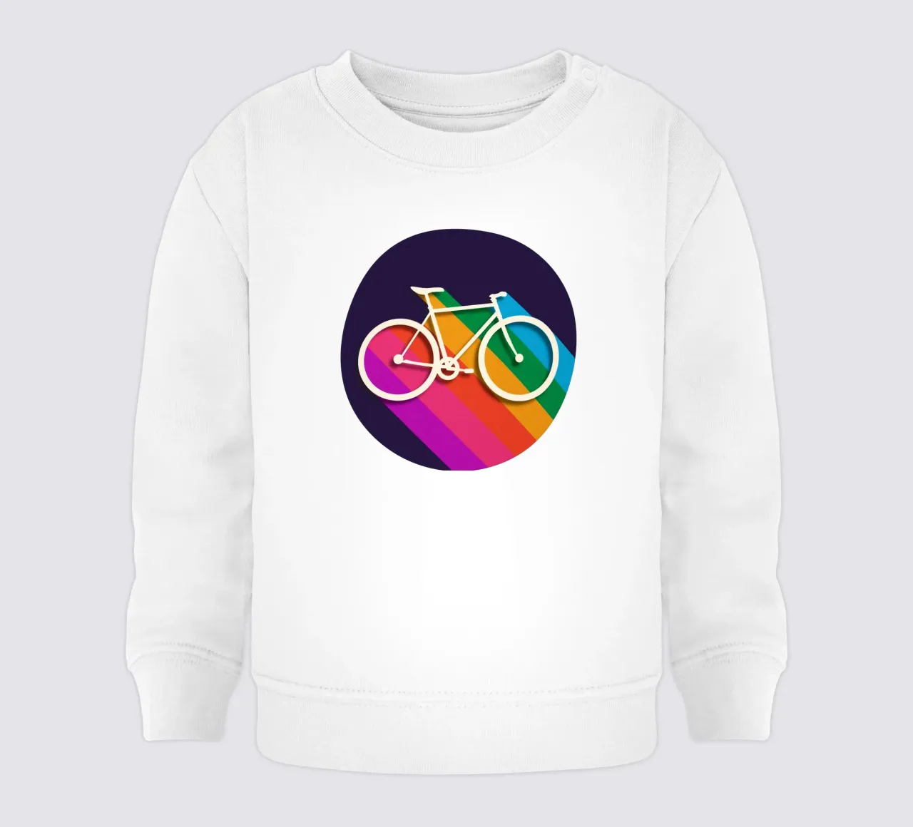 Bici retrò e strisce arcobaleno - Poster minimalista in grassetto felpa neonato da showmemars