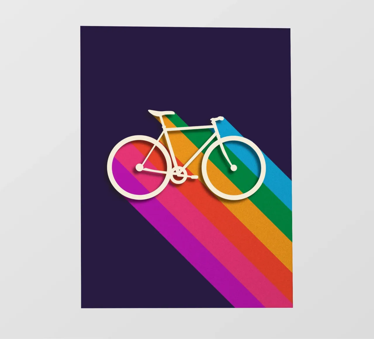 Bici retrò e strisce arcobaleno - Poster minimalista in grassetto pellicola backlit da showmemars