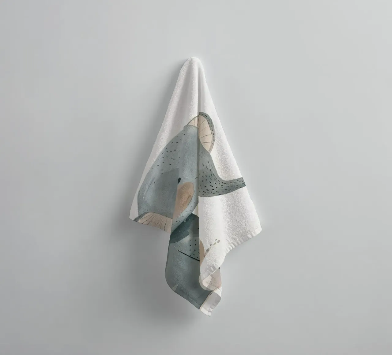 Whimsical Baby Elephant - A Soft and Sweet Jungle Friend towel by DesignDoodle