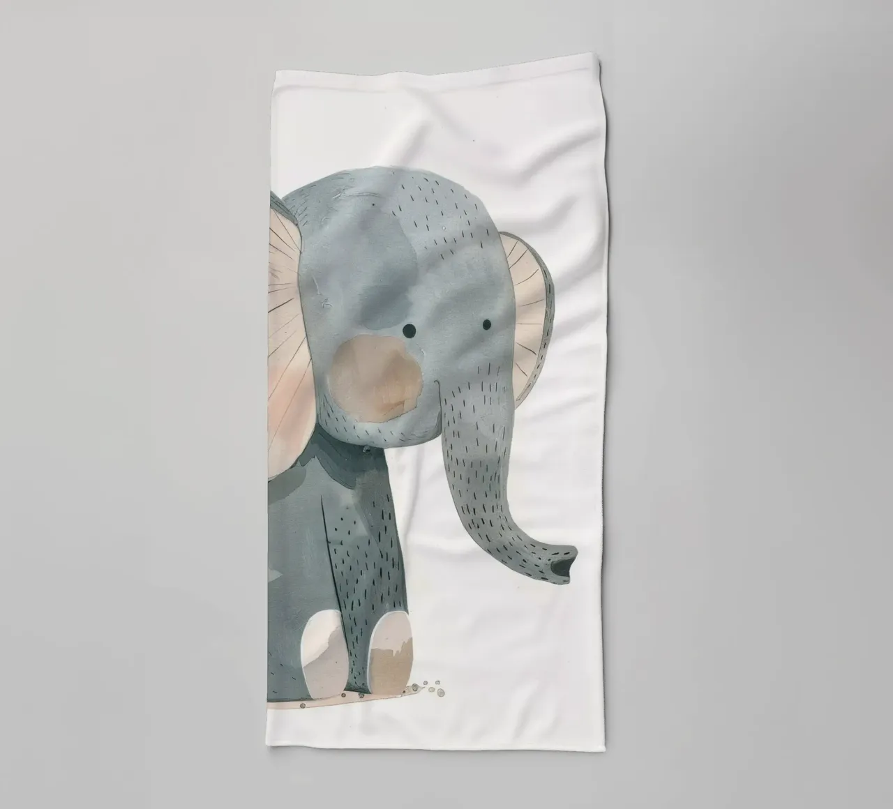 Whimsical Baby Elephant - A Soft and Sweet Jungle Friend towel by DesignDoodle