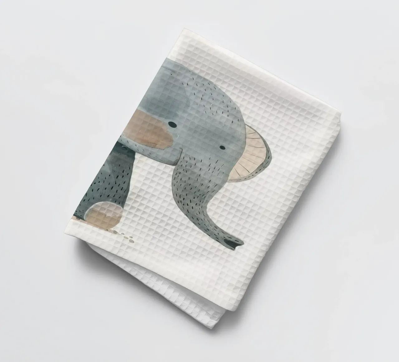 Bébé éléphant fantaisiste - Un ami de la jungle doux et tendre torchon de DesignDoodle