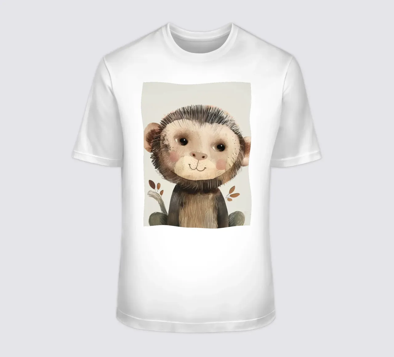 Charmanter brauner Affe mit Zweigen - ein verspielter Waldgeist T-Shirt von DesignDoodle