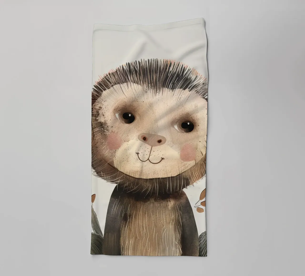 Charming Brown Monkey with Twigs - A Playful Forest Spirit towel by DesignDoodle