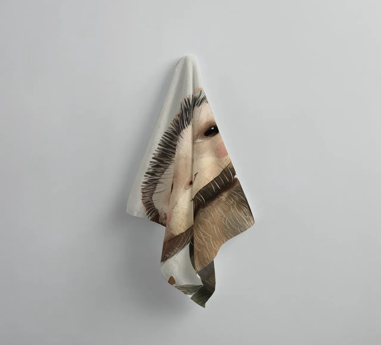 Charming Brown Monkey with Twigs - A Playful Forest Spirit towel by DesignDoodle