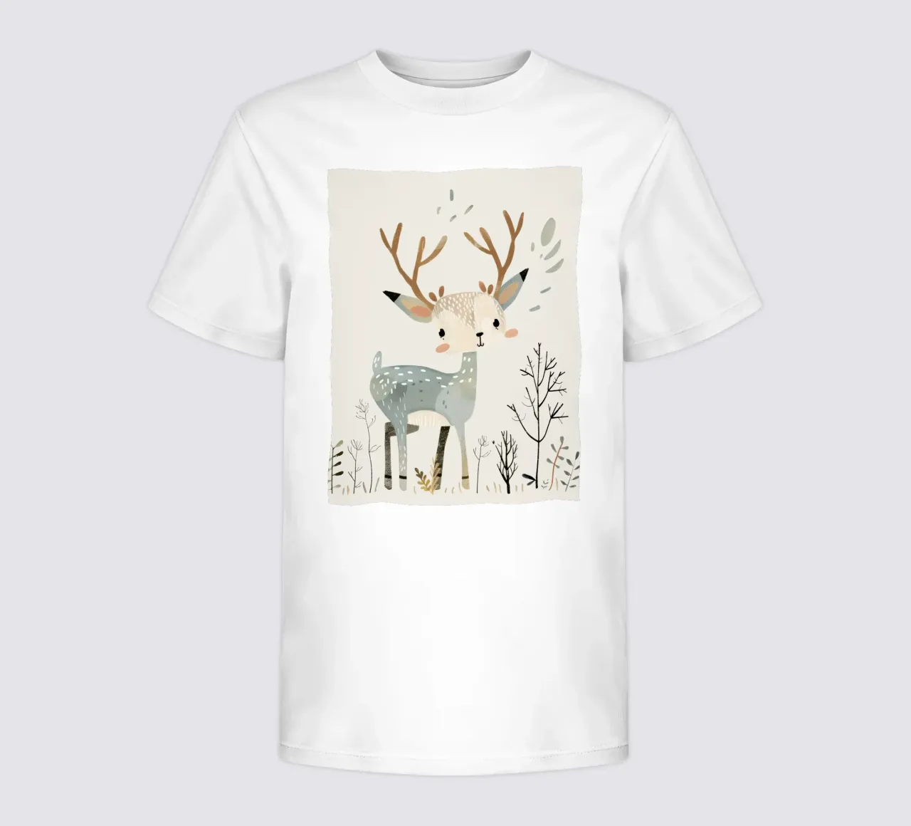 Graceful Fawn in a Minimalist Landscape - Nature’s Tranquil kids t-shirt by DesignDoodle