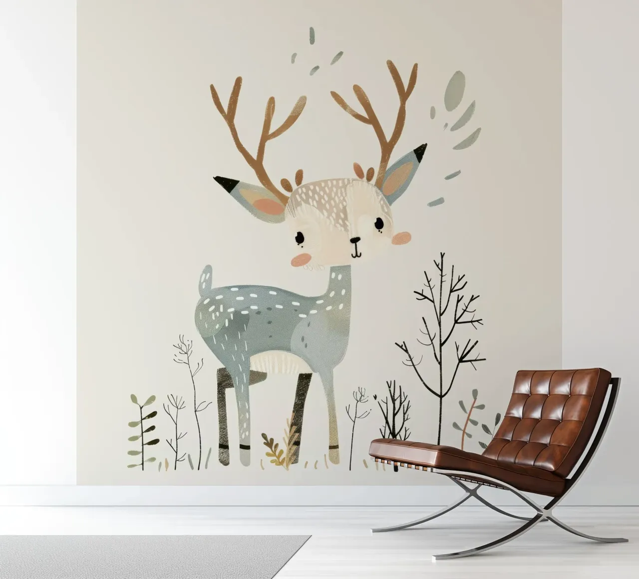 Graceful Fawn in a Minimalist Landscape - Nature’s Tranquil photo wallpaper by DesignDoodle