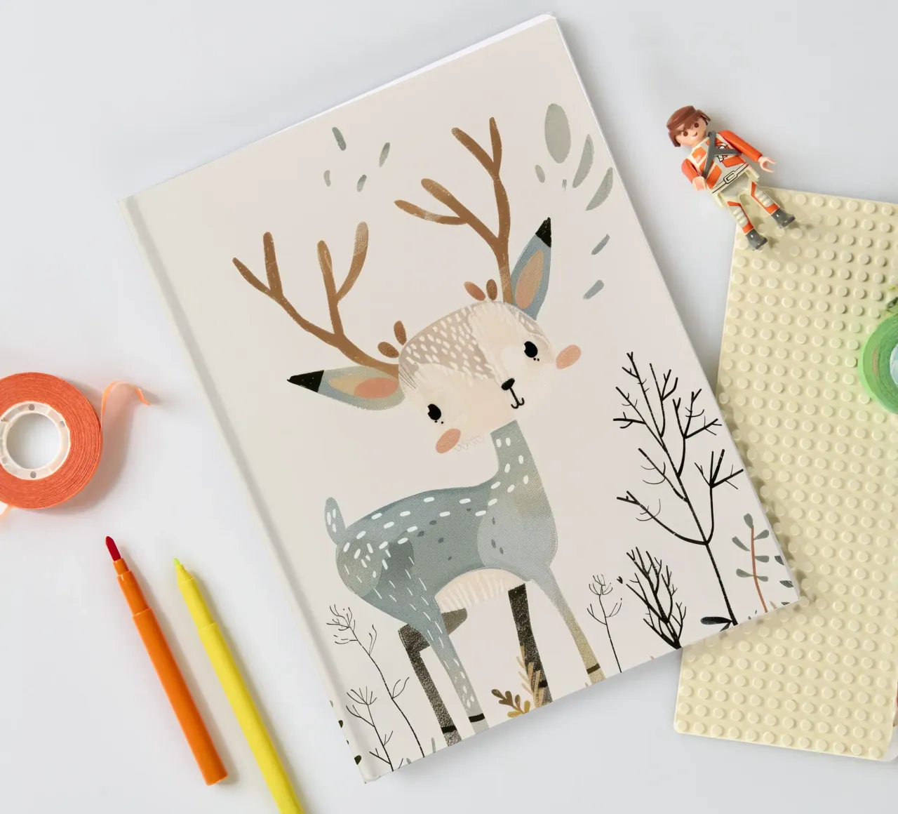 Un fauve gracieux dans un paysage minimaliste - Nature's Tranquil carnet de notes de DesignDoodle