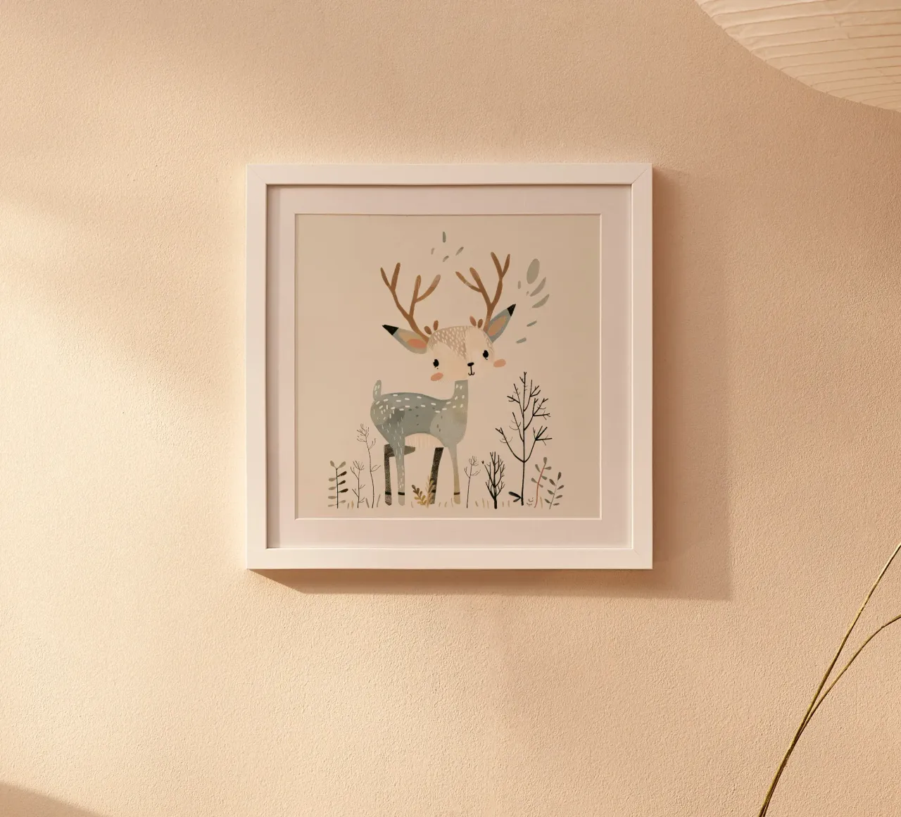 Un fauve gracieux dans un paysage minimaliste - Nature's Tranquil poster de DesignDoodle