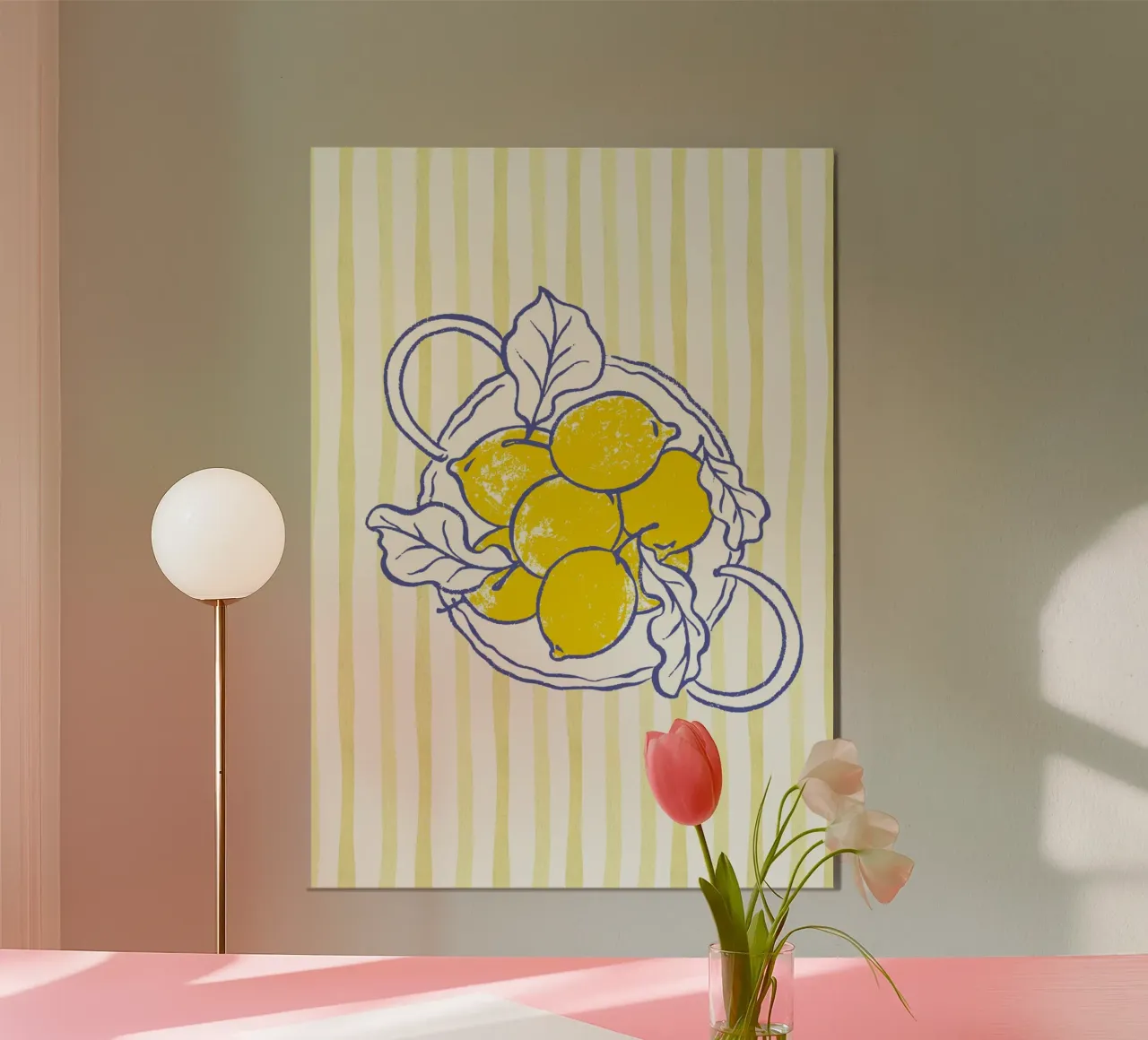 Limoni freschi poster con telaio in alluminio da IamHomeStudio