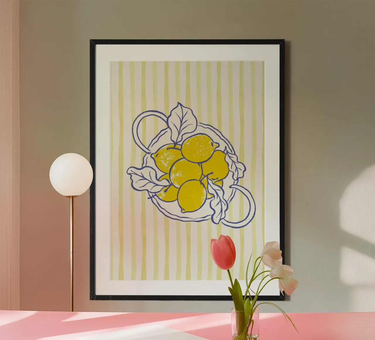 Limoni freschi poster con telaio in alluminio da IamHomeStudio