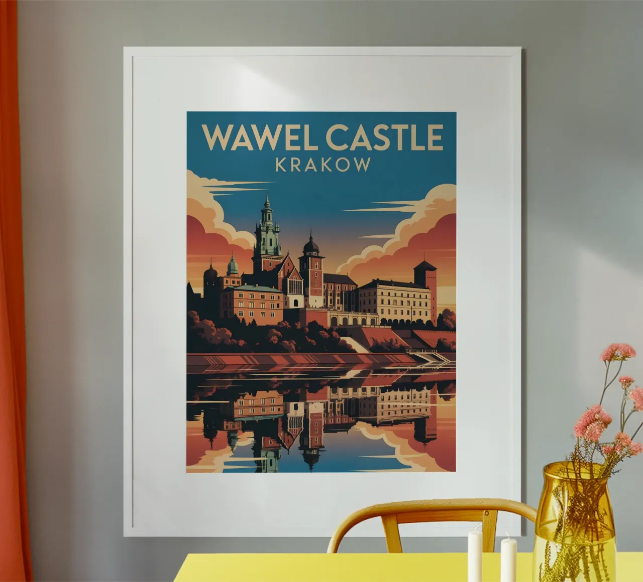 Krakow Wawel Castle vintage travel poster poster with aluminum frame by Vintage Travel Art