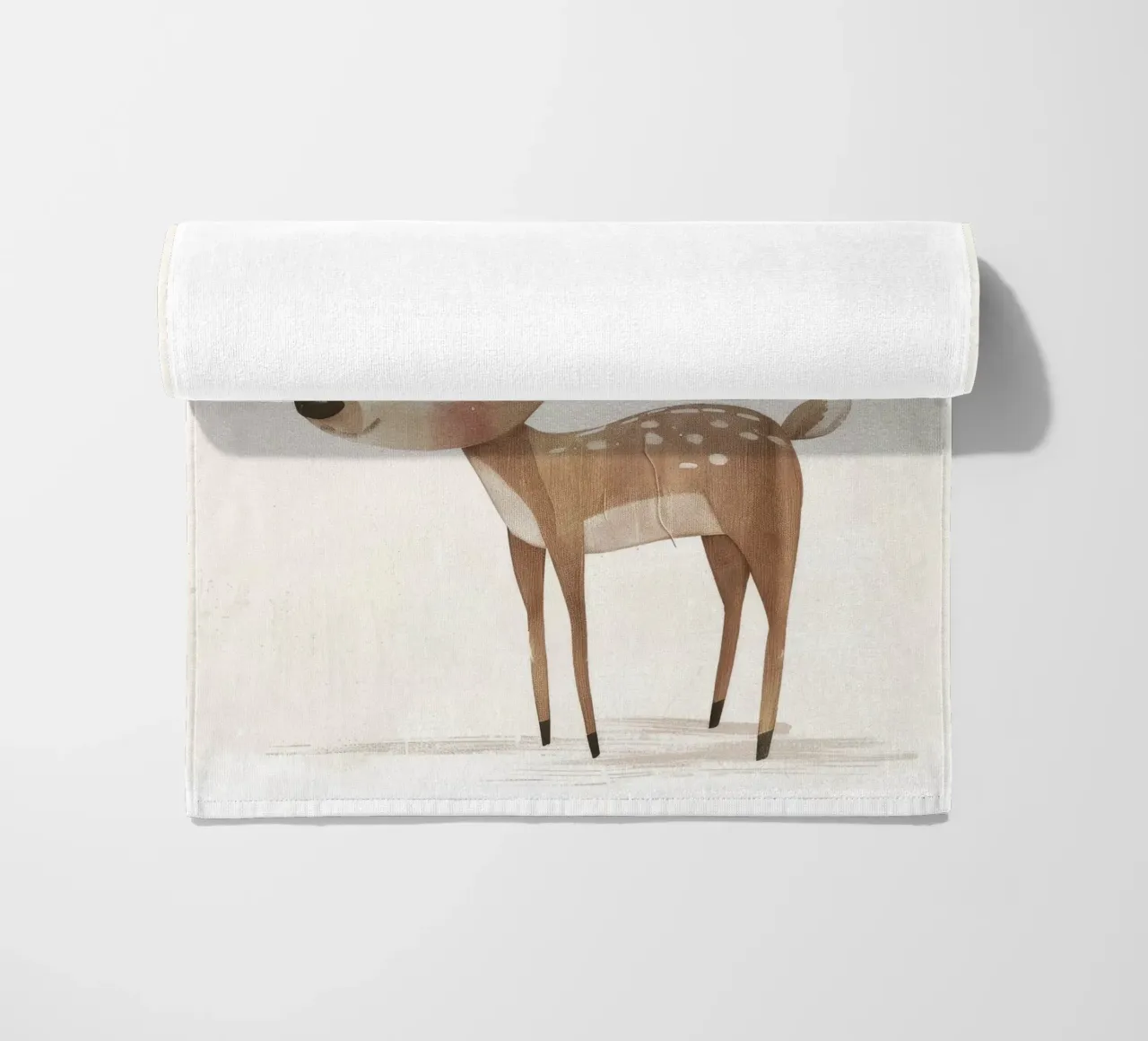 Fawn with Antlers - A Majestic Woodland Creature beach towel by DesignDoodle