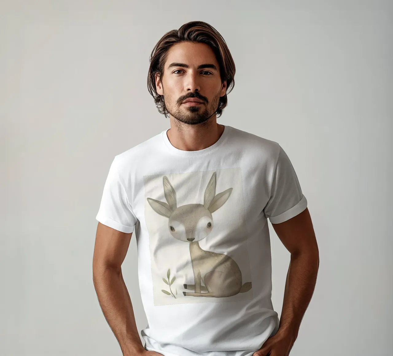 Cerbiatto con fogliame - Una scena di natura serena t-shirt da DesignDoodle