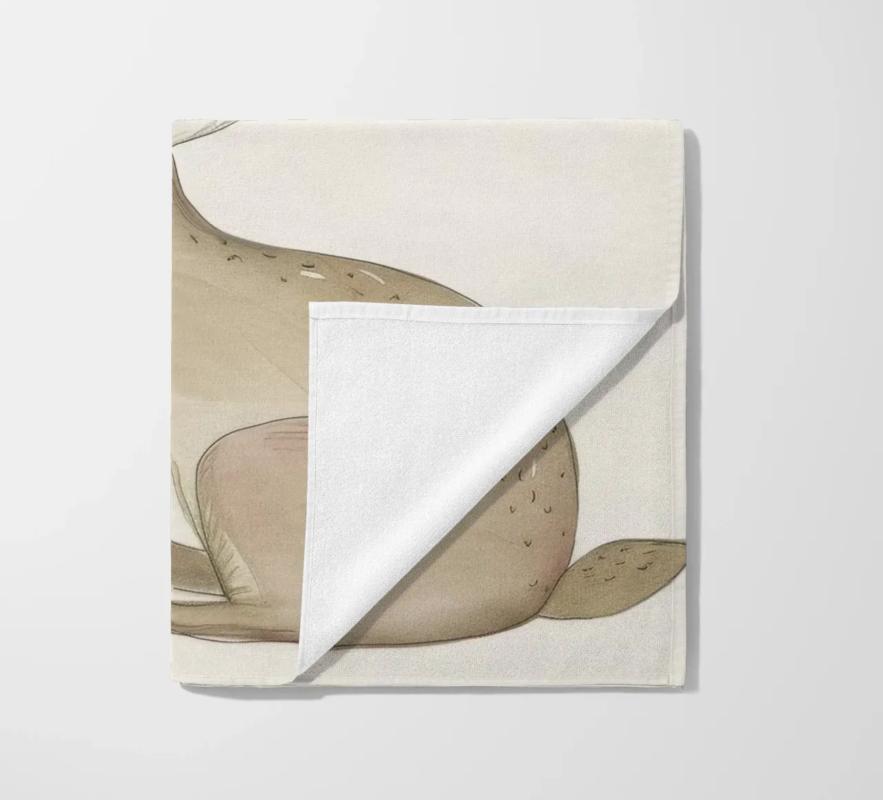 Cerbiatto con fogliame - Una scena di natura serena telo mare da DesignDoodle