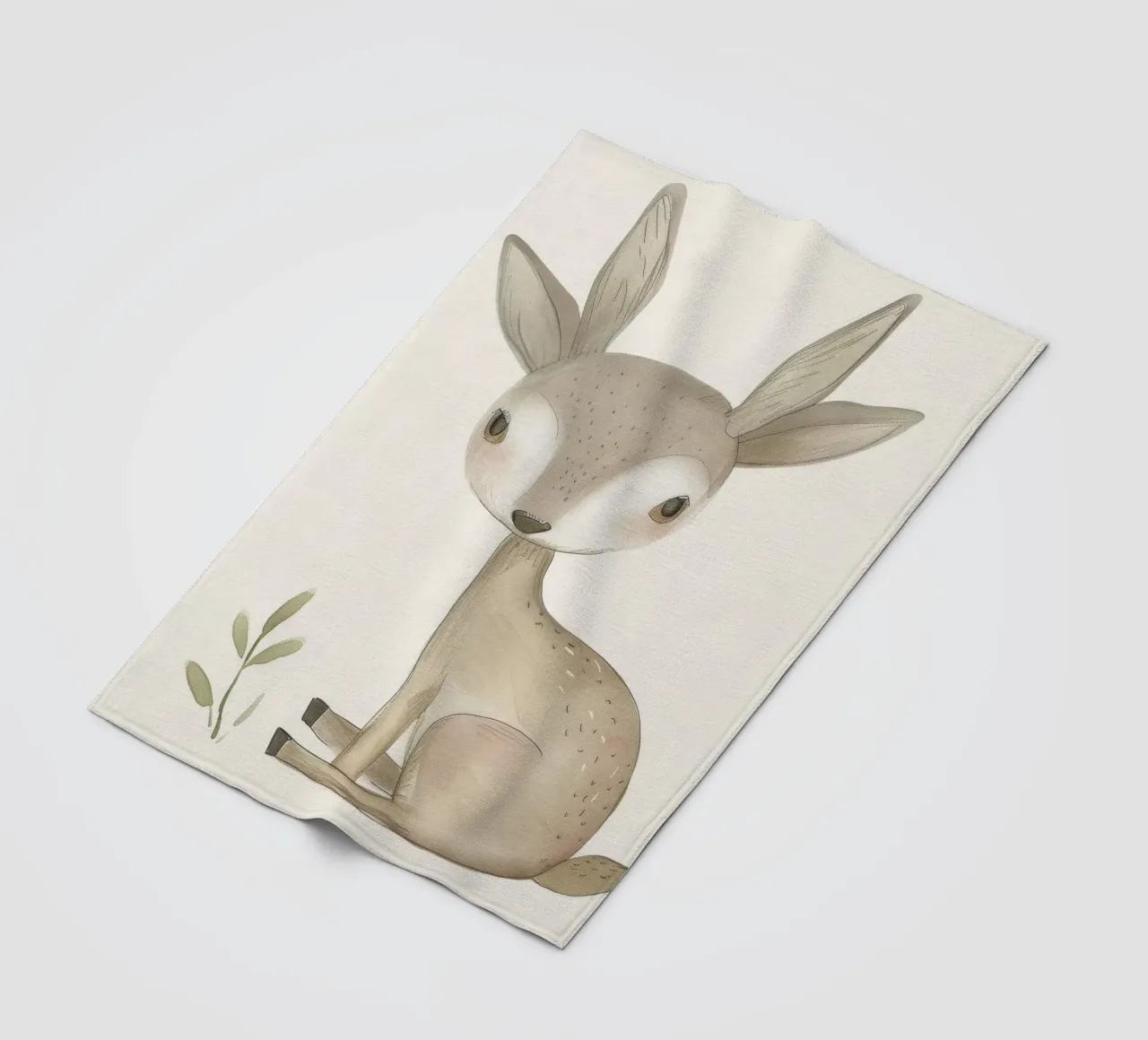 Cerbiatto con fogliame - Una scena di natura serena coperta in pile da DesignDoodle