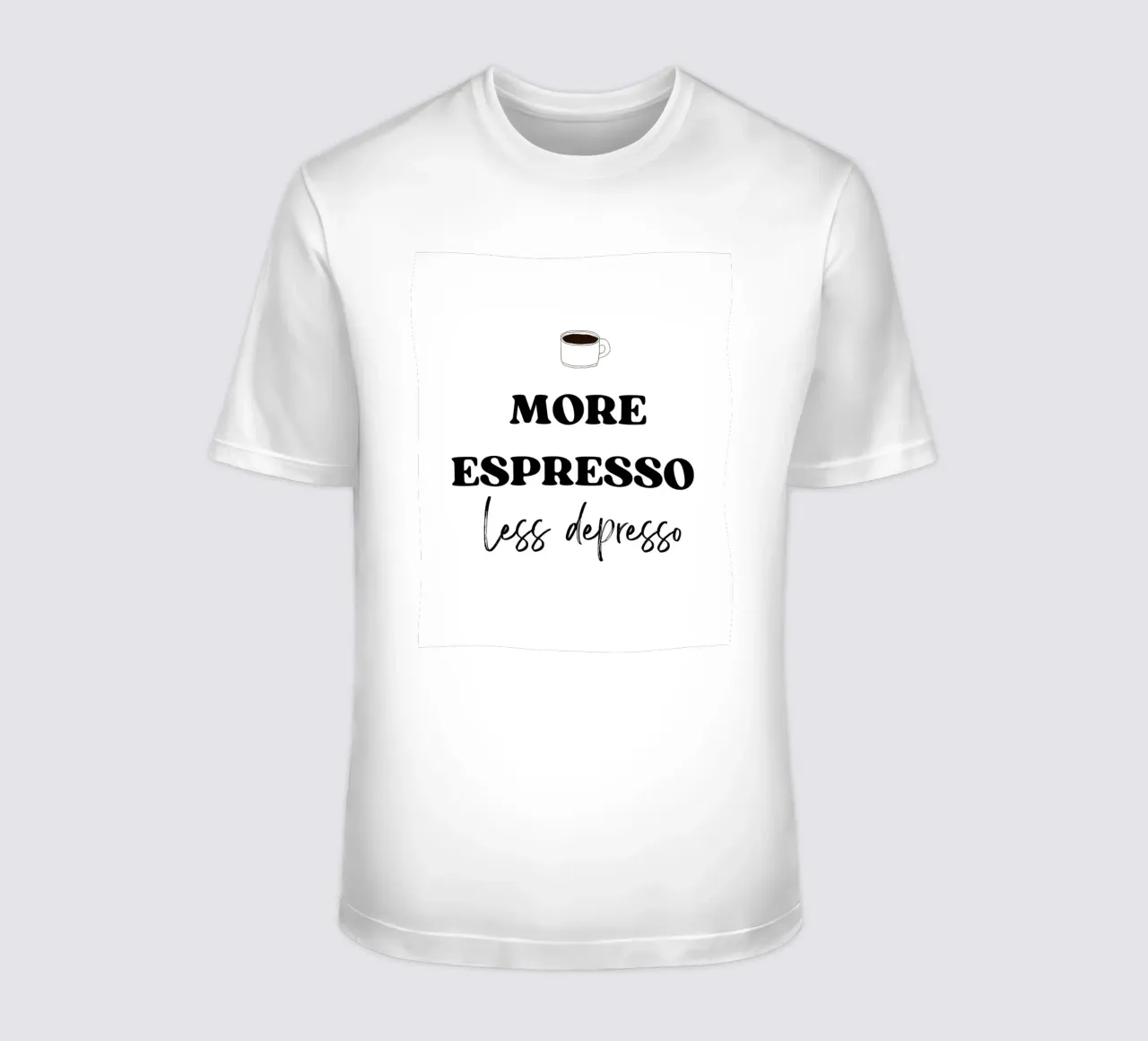 More Espresso Less Depresso t-shirt da IamHomeStudio
