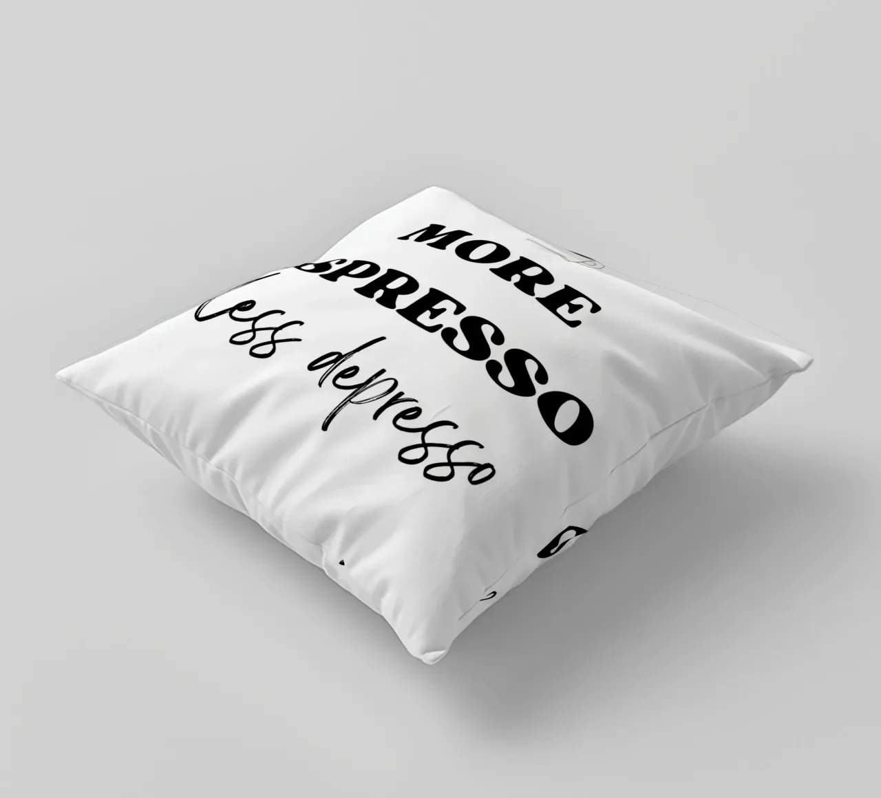 More Espresso Less Depresso cuscino da IamHomeStudio