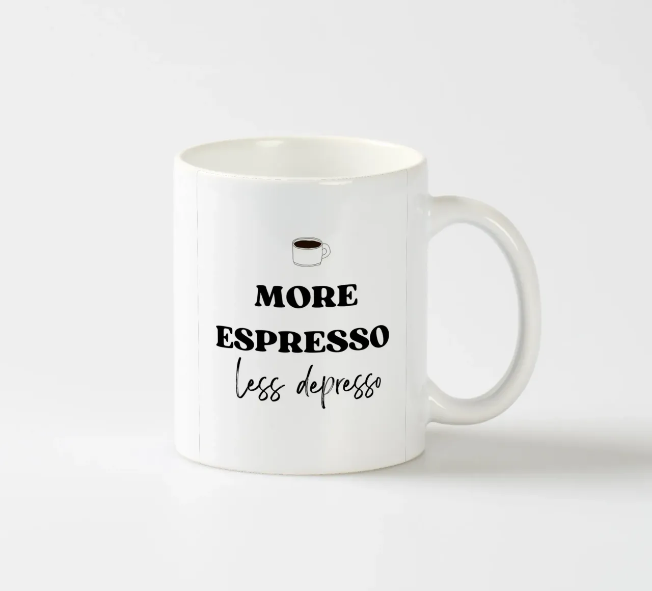 More Espresso Less Depresso tazza in ceramica da IamHomeStudio