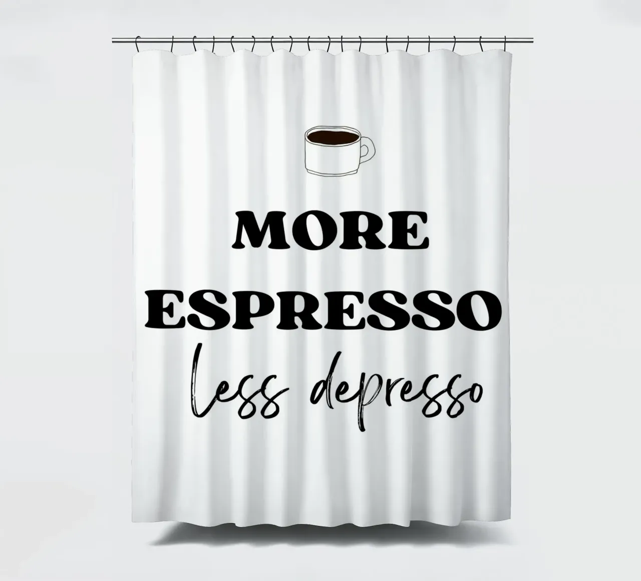 More Espresso Less Depresso tenda da doccia da IamHomeStudio