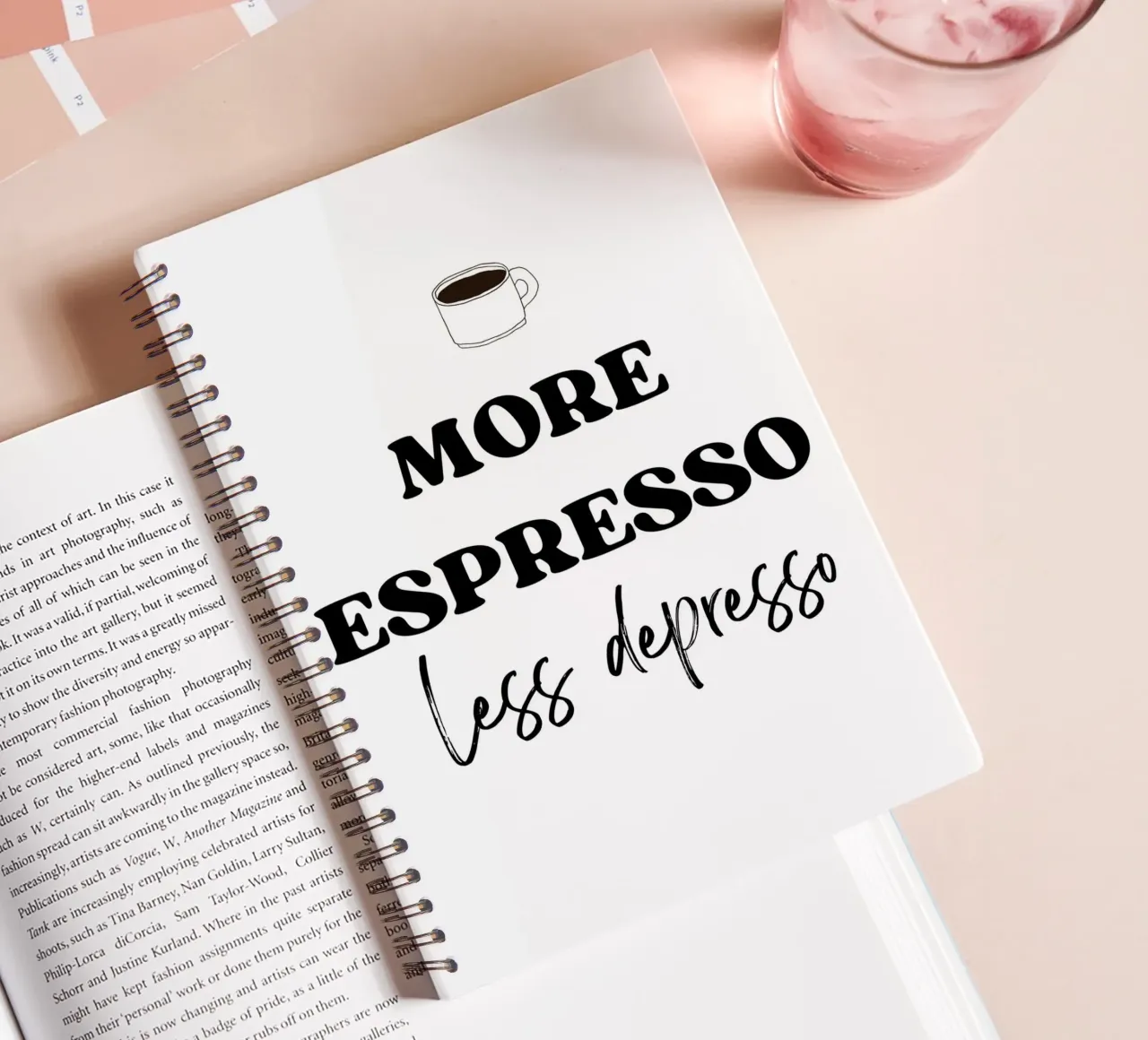 More Espresso Less Depresso spiral notebook by IamHomeStudio