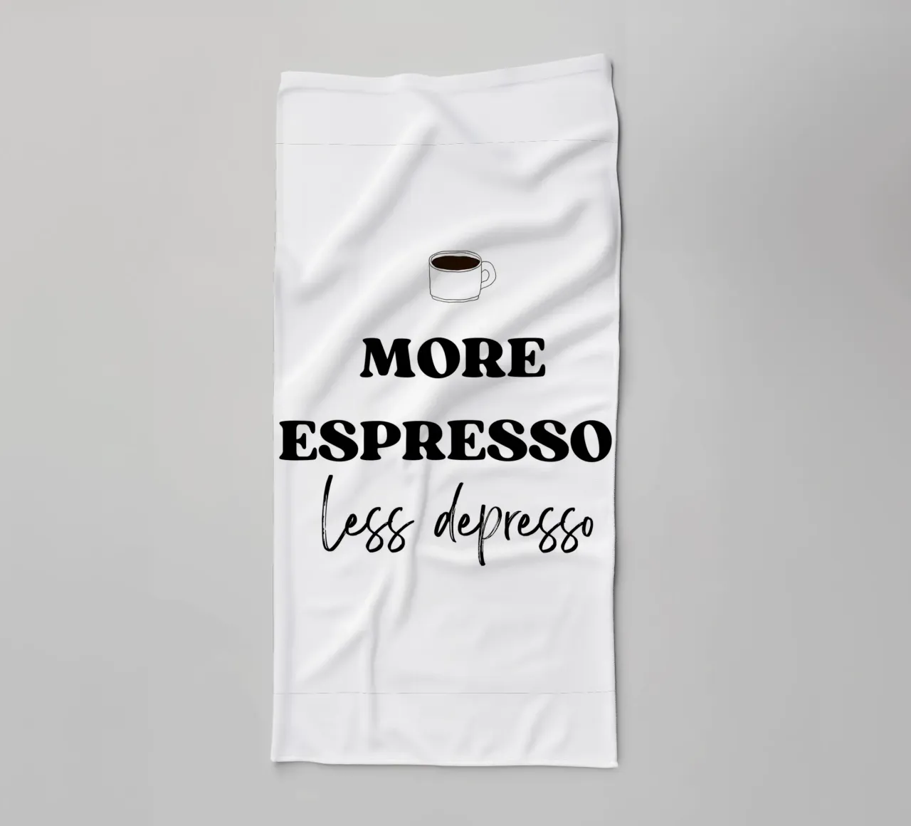 More Espresso Less Depresso asciugamano da bagno da IamHomeStudio