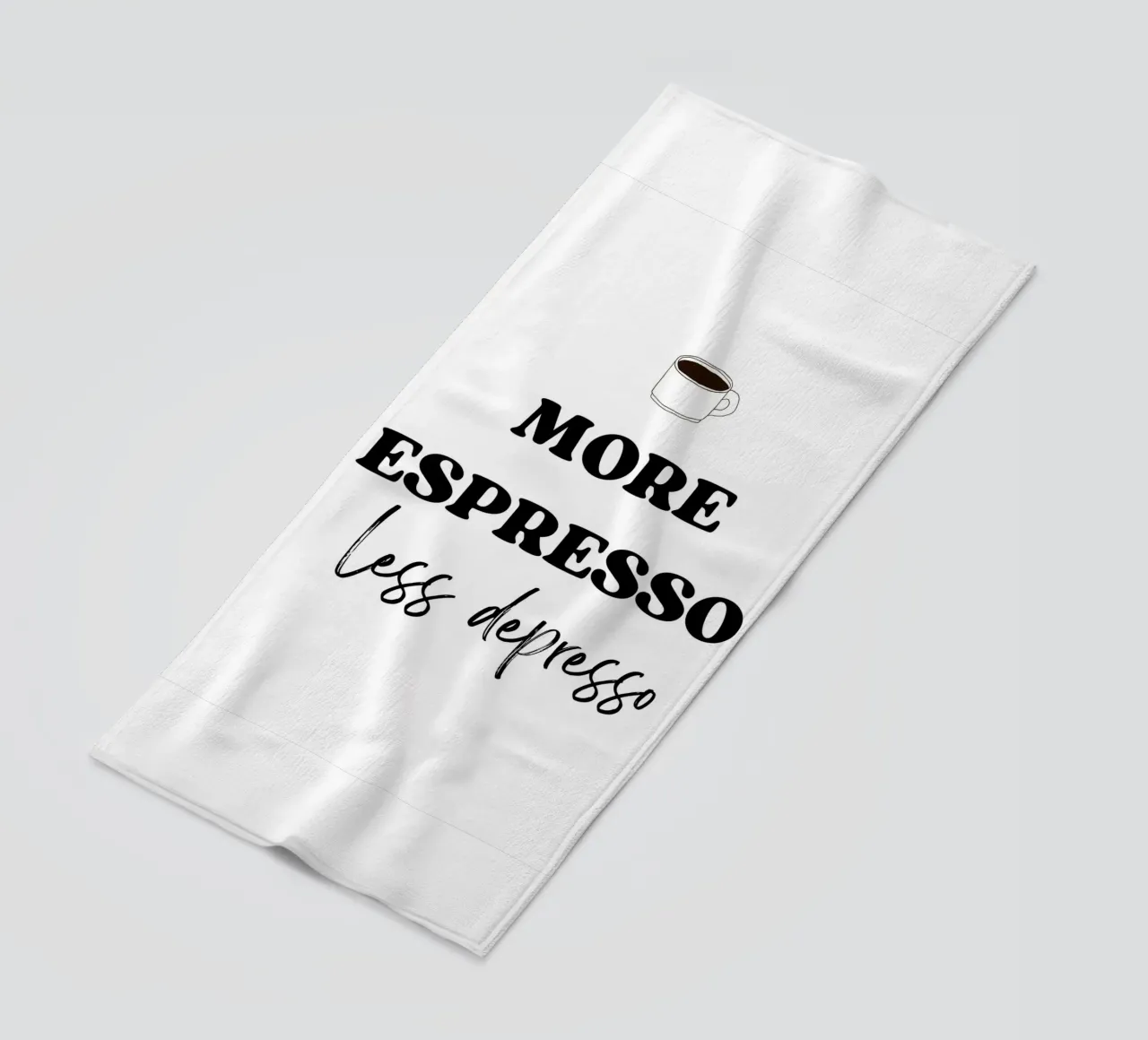 More Espresso Less Depresso telo mare da IamHomeStudio